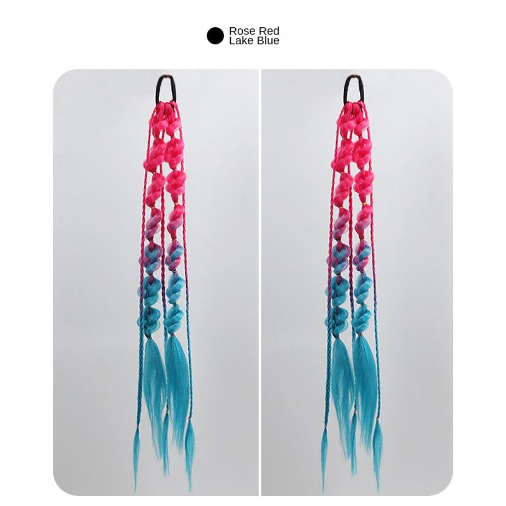 2PCS Colorful Twist Braid Bulk Lantern Braid Braided Ponytails Natural Bubble Jumbo Braid Daily