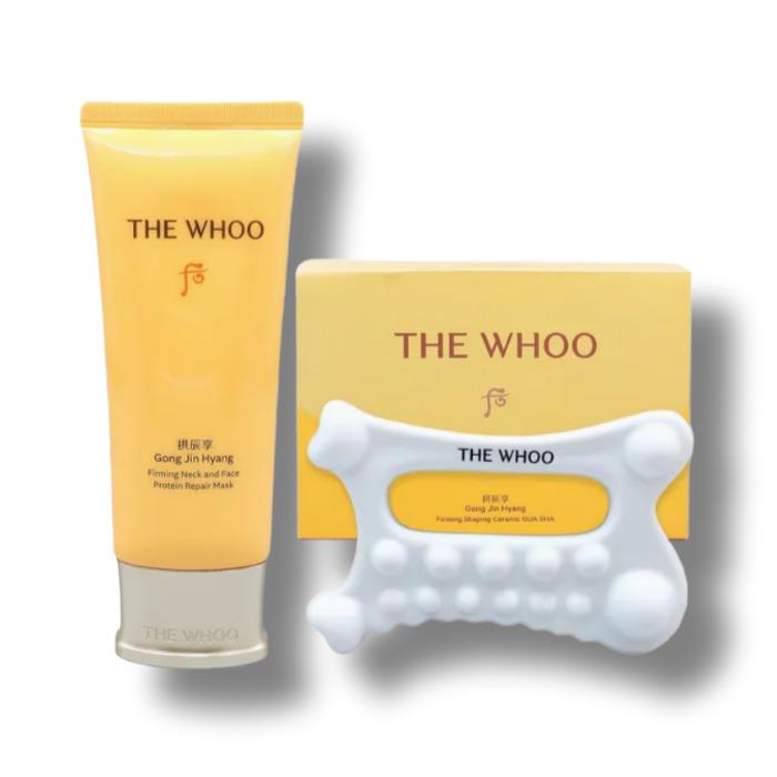 The History of Whoo Gongjinhyang Elasticity Neck & Face Protein Repair Mask + Gua Sha Special Set