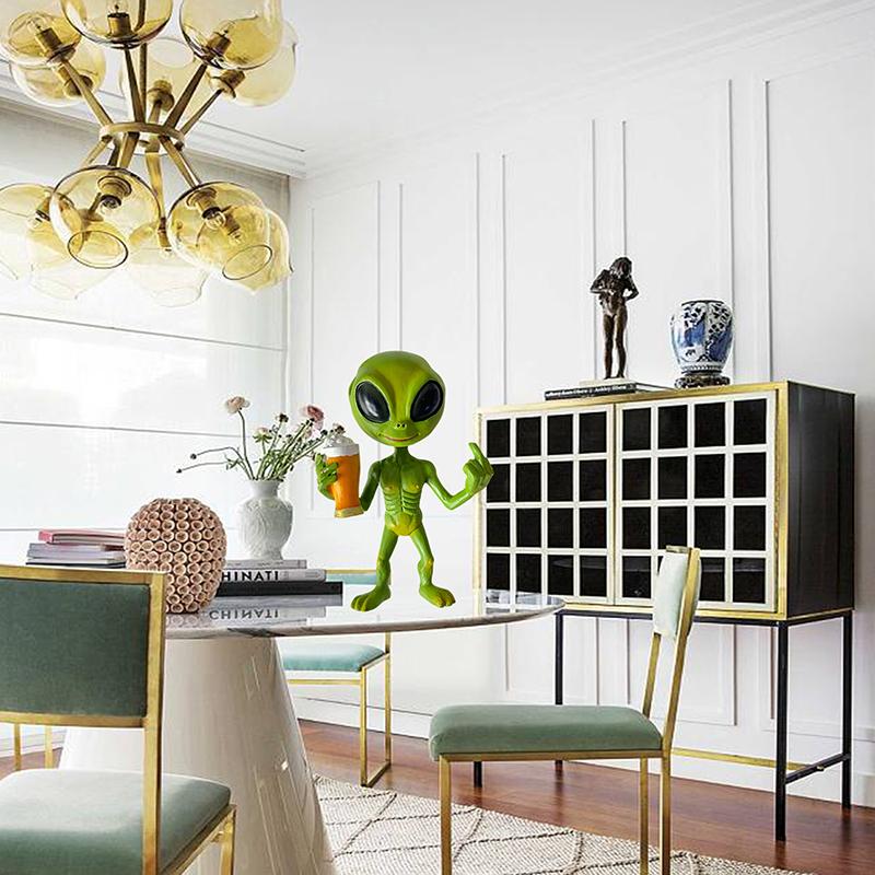 Alien Resin Statue Ornament Alien Garden Sculptures & Statues Yard Best Art Decor For Indoor Outdoor Home Or Office Collectible