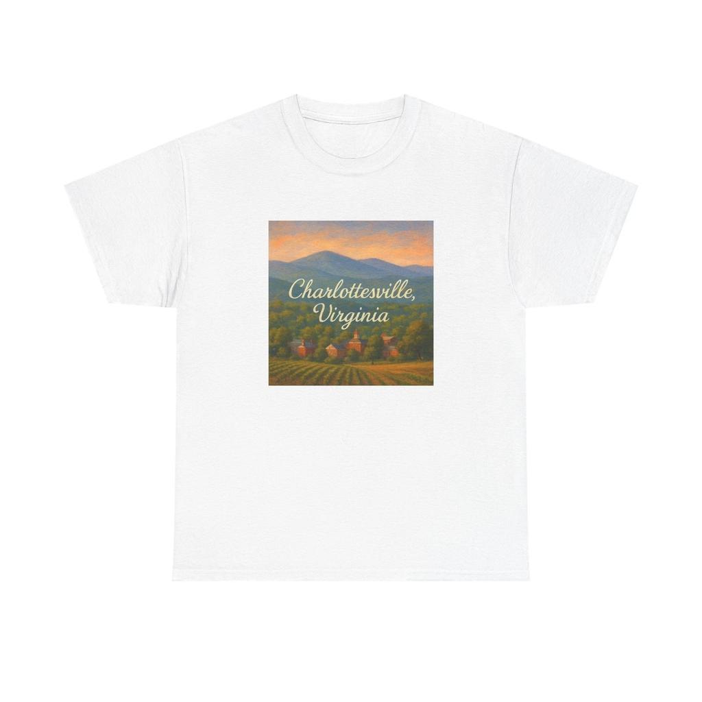Unisex Adult T Shirt Charlottesville Virginia Blue Ridge Art