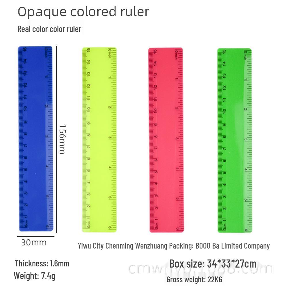 15cm Transparent Plastic Student Measuring Ruler (No Logo) 15cm