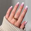 Hochwertige tragbare künstliche Nägel im Mandel-Nude-French-Stil – mittellange und lange Nagelspitzen