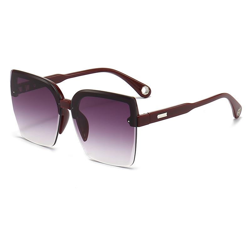 

Женские солнцезащитные очки с полуободковой оправой большого размера - Европейская и американская мода, защита от УФ-лучей, идеально подходят для летних поездок