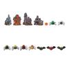 Cartoon Halloween Spider Bat Figurines Resin Craft 3D Micro Landscape Ghost House Statue DIY Cute Miniatures Pumpkin Ornaments