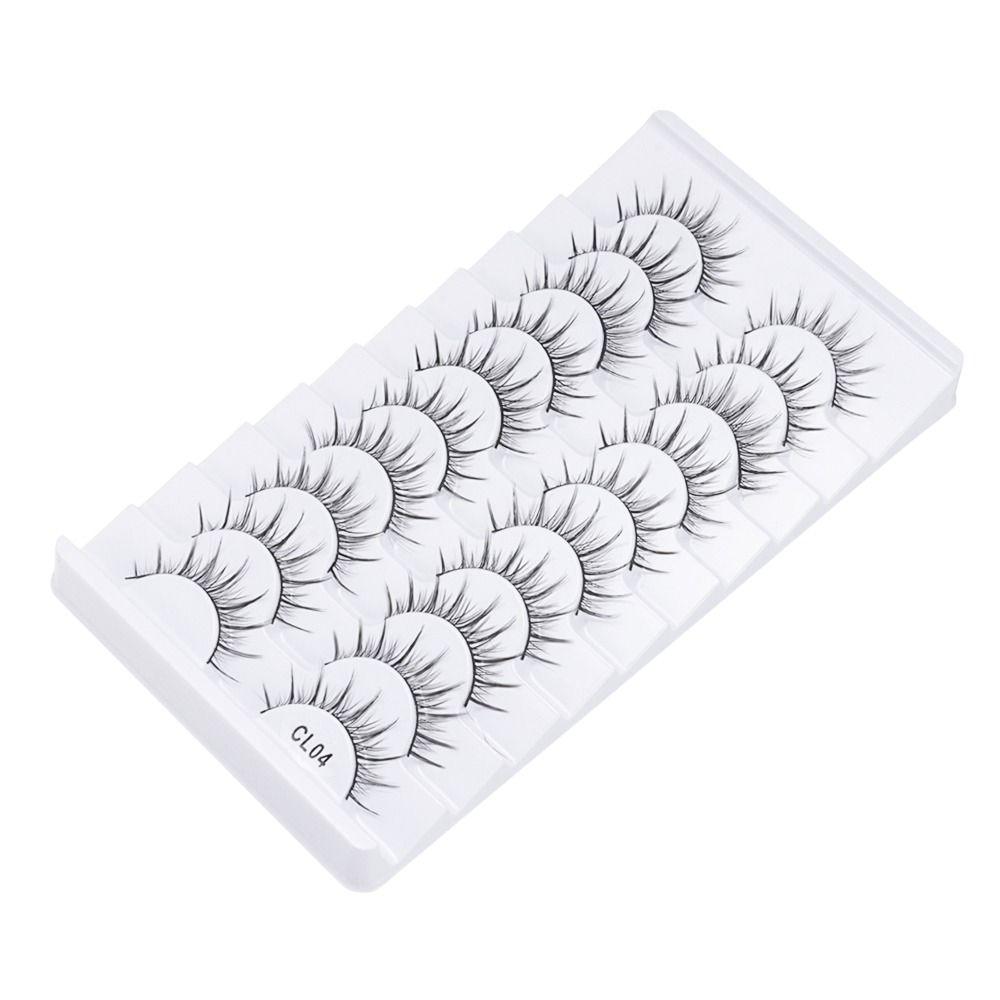 10 Pairs Natrual Long 3D Faux Mink Lash Full Strip Fake Eyelash Eye Makeup Tools  Eye Lash Extension