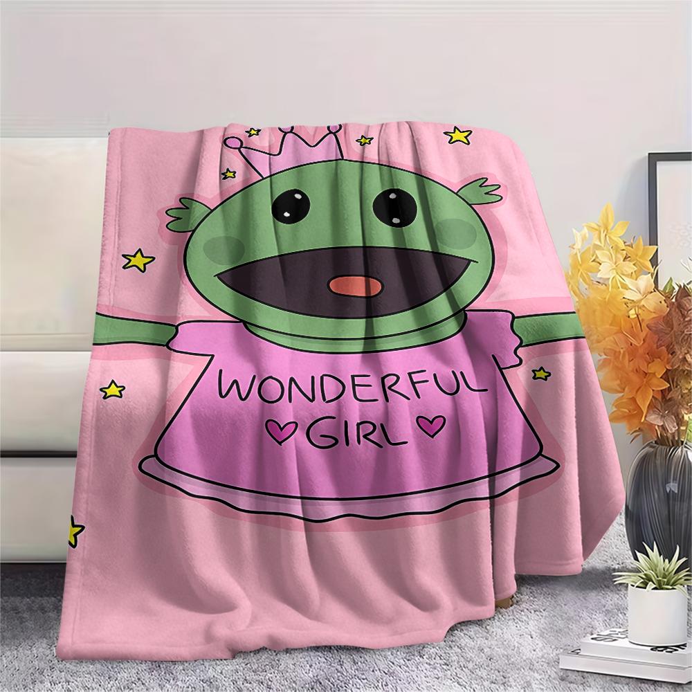 Cute cartoon characters Print Flannel Blanket,High quality Comfortable for All Seasons,Home Decor,Warmth and Comfort,Perfect for Christmas Gifts