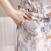 Chiffon V-neck Printed Dress for Women 2025 - Elegant Two-Piece Style for Middle-aged and Elderly Summer Fashion