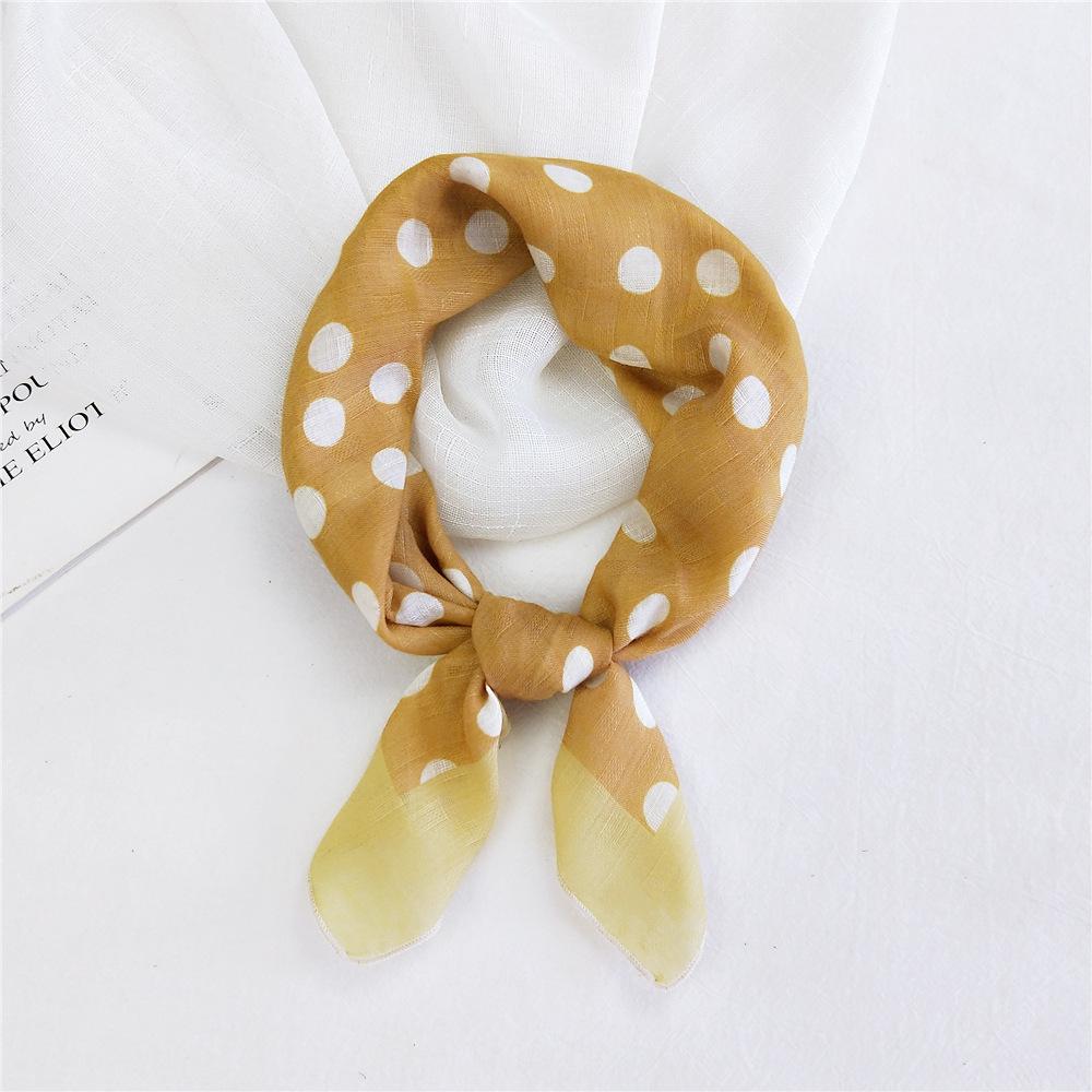 Cotton And Linen Small Square Scarf Silk Scarf Women'S Spring And Autumn New Style Artistic And Versatile Fashionable Temperament Headband Scarf