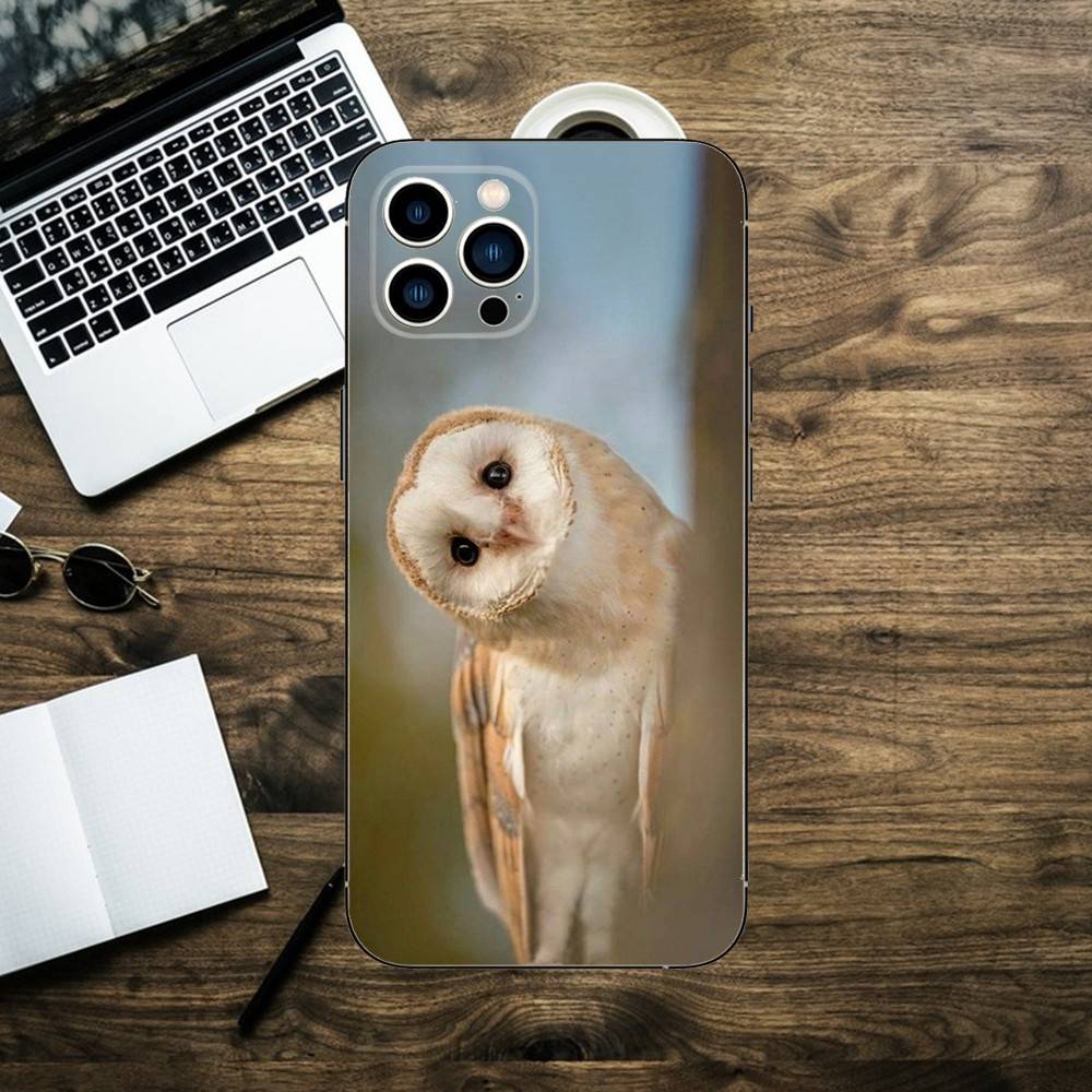 Bird Owl Cute Phone Case For iPhone 16,15,14,13,12,11,XS,XR,X,8,7,Pro,Max,Plus,mini Silicone Black Cover