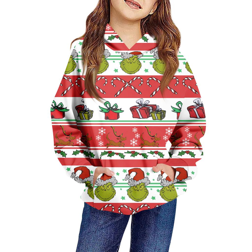 Children's Long-sleeved Loose-fitting Pullover Hoodie With Drawstring And Solid Color