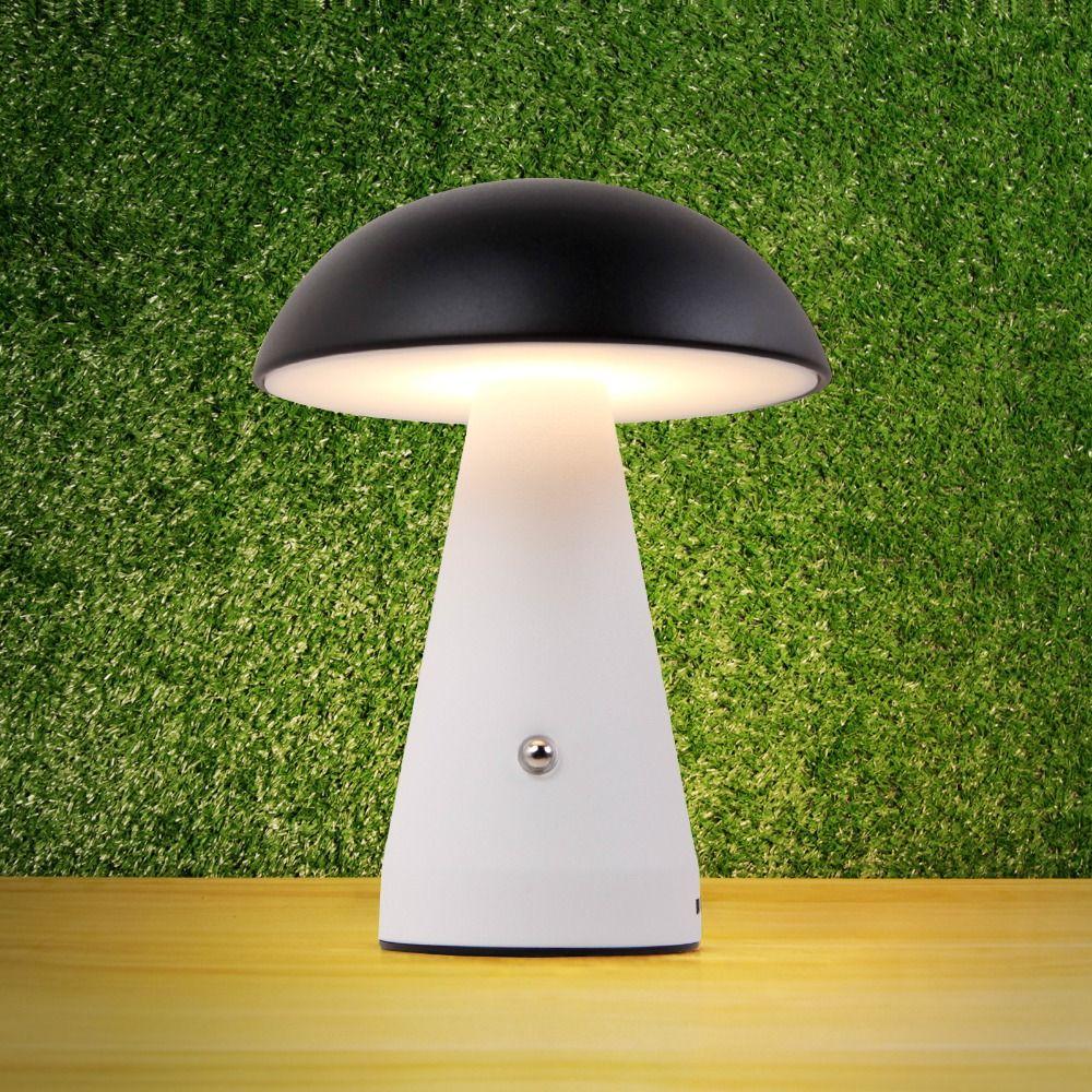 Touch-Activated Mushroom Lamp 3 Color USB Rechargeable Touch Desk Light Dimmable Extended Illumination LED Table Lamp
