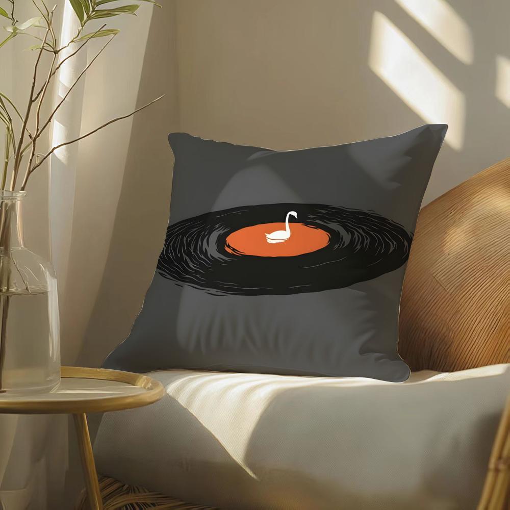 Funny quirky musical instrument patterns Cushion Cover Silky elegant Comfort Sofa Bed Invisible zipper Beach pillowcase