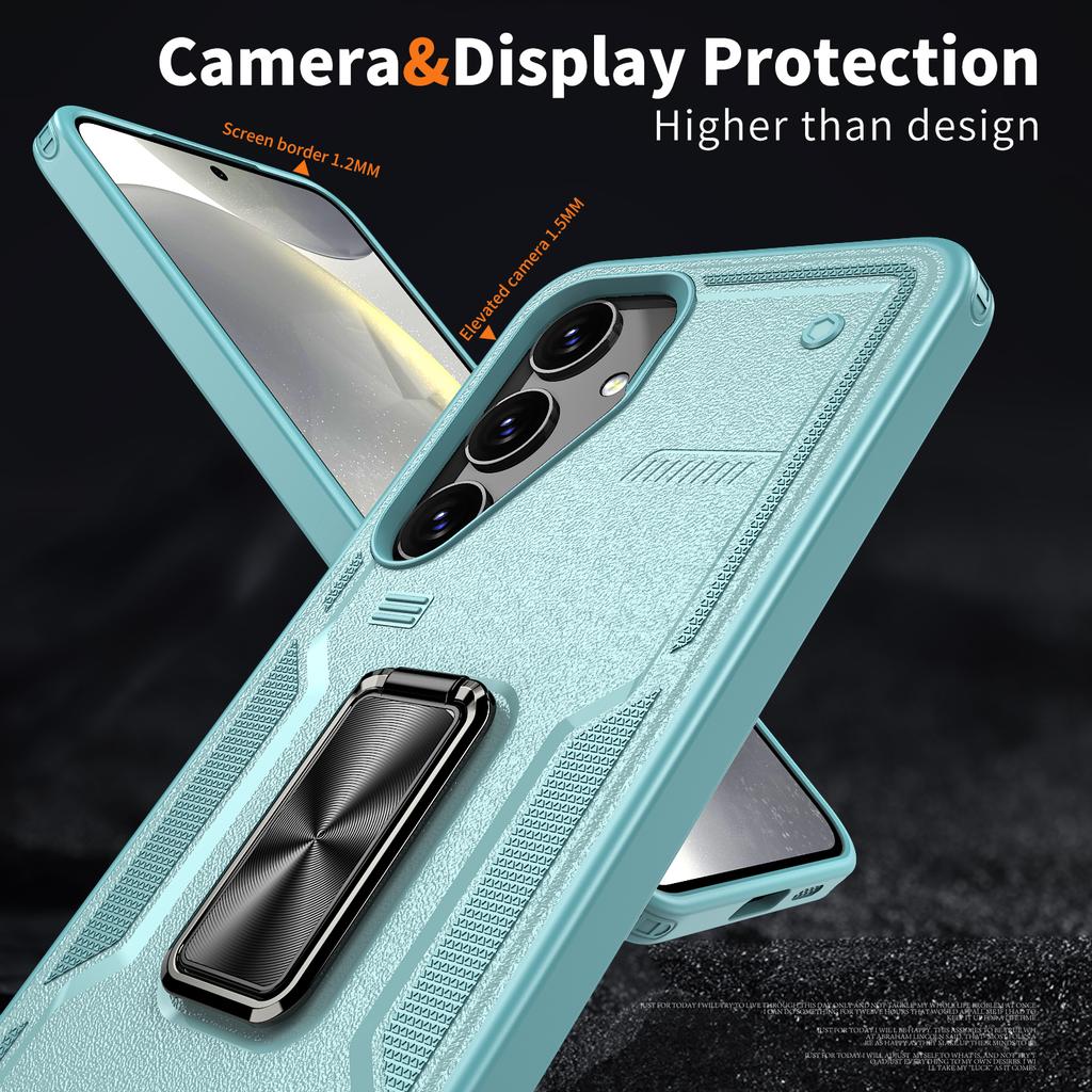 For Samsung Galaxy S24 FE Case Ring Kickstand Anti-Drop PC+TPU Phone Cover
