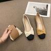 Fashion French Low Heel Pumps Comfortable Moccasins Women's Square Toe Shoes Office Ladies Slip On Casual Shoes for Women Elegant