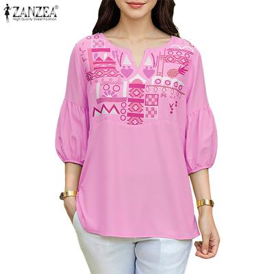 Γυναικεία μπλούζα Casual V-Neck Loose 3/4 μανίκια