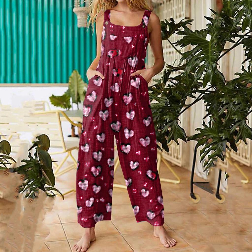 Salopette casual da donna Tute Cinghie regolabili Senza maniche Pagliaccetti estivi carini e comodi con tasca