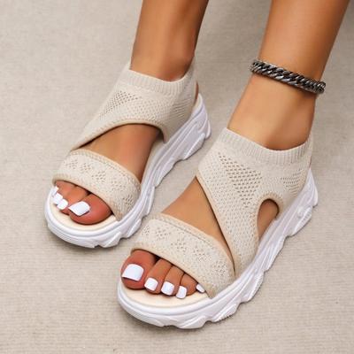 Fashion Summer Women Sandals Mesh Casual Shoes White Thick-Soled Sandalias Open Toe Beach Shoes for Women New Zapatos Mujer