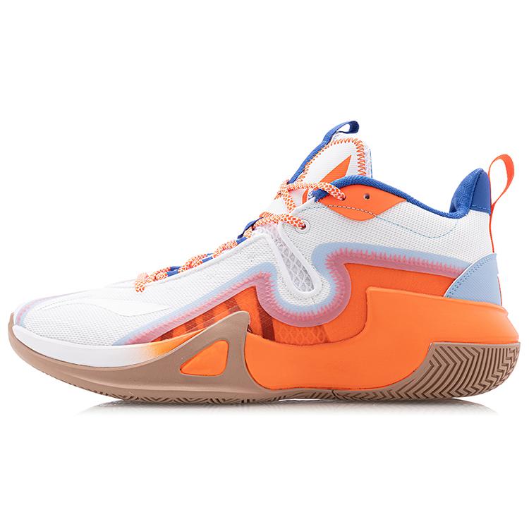 New LINING Storm 2020 Basketball Shoes Men Mid Top Orange ABPQ045-2