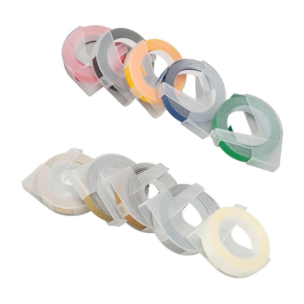 5Pcs Label Maker Tape 9mm Wide 9.8ft Long Waterproof Oil Resistant Identification Chip Labeler Tape 