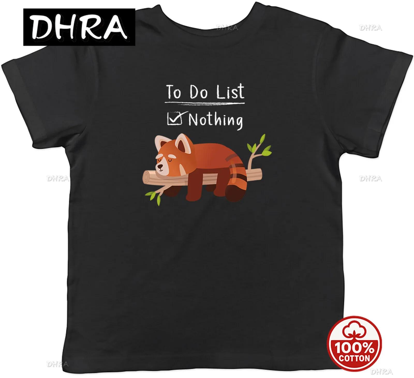 

Funny Red Panda Kids TShirt Lazy Sleeping Nothing Childrens for Daily Wear Shirt Chill Casual Printed Tee Gothic Minimalist S