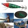 7.5CM/6G Bionic Shrimp Lure with Squid Hook Glow-in-the-dark Realistic Artificial Bait Saltwater Freshwater Bass Walleye Trout Fishing Accessories
