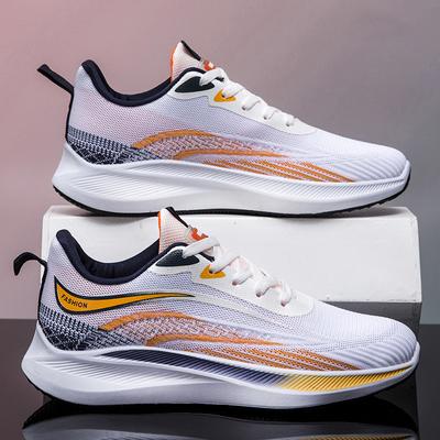 Summer Breathable Men's Shoes Fashion Trend Comfortable All-in-one Flying Woven Sports Running Shoes