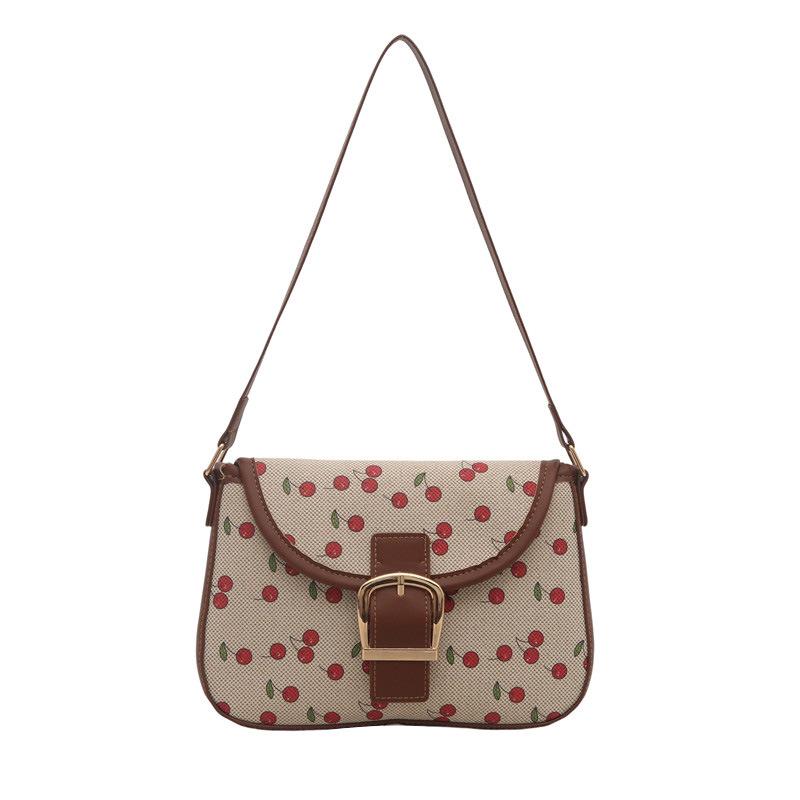 

Женская сумка-тоут для通勤 - Вишневый принт Мягкая Прочная Модная Наплечная Сумка Кроссбоди Повседневная Модная Шикарная Сумка Премиум Ощущения коричневый