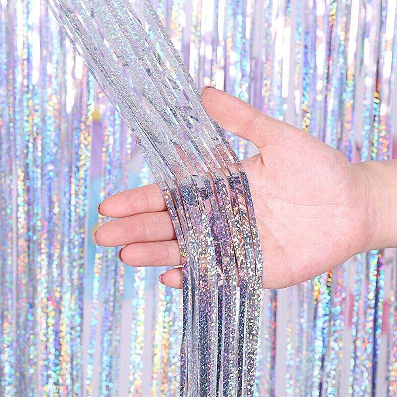 Metallic Foil Fringe Curtain Tinsel Wedding Kid Birthday Party Decor Home Supply Metallic Foil Fringe Curtain Tinsel Wedding Kid Birthday Party Decor Home Supply