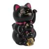 4.5in Solar Powered Smiling Cat Ornament Automatic Hand Waving Fortune Cat Ornament for Car Desktop