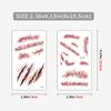 10 Sheets Halloween Terror Wound Temporary Tattoo Waterproof Realistic Blood Tattoos Injury Scar Tattoo Stickers For Face Hands