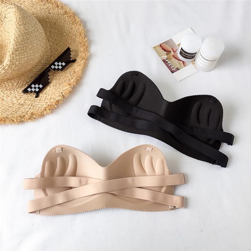 Kaka Thin Glossy Strapless Push-Up Invisible Bra for Women