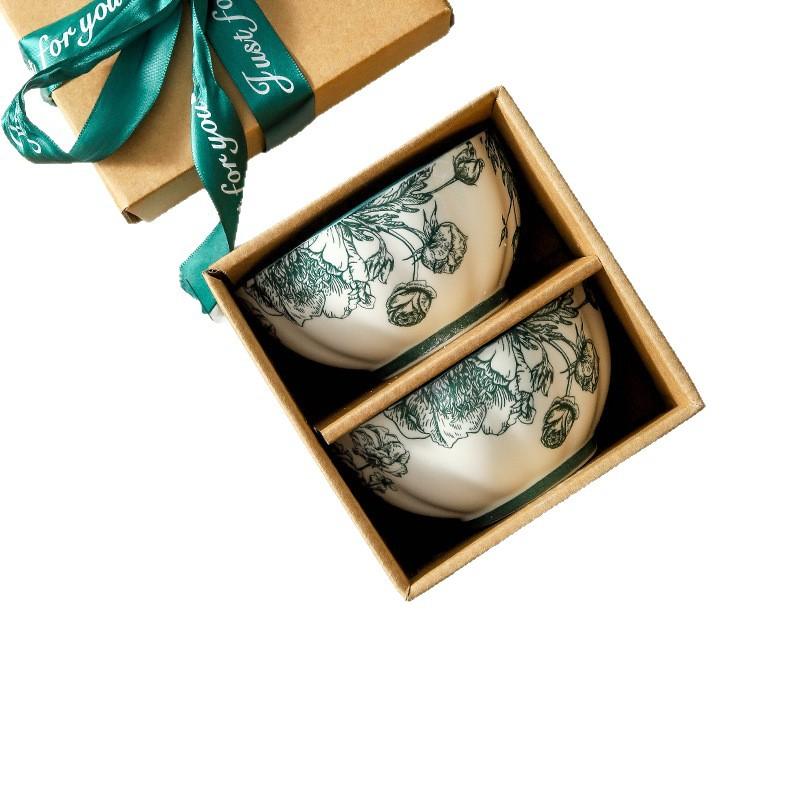 Japanese-Style Ceramic Tableware Set, Household Underglaze Color Dishes Set, High-Value Souvenir, Business Event Gifts