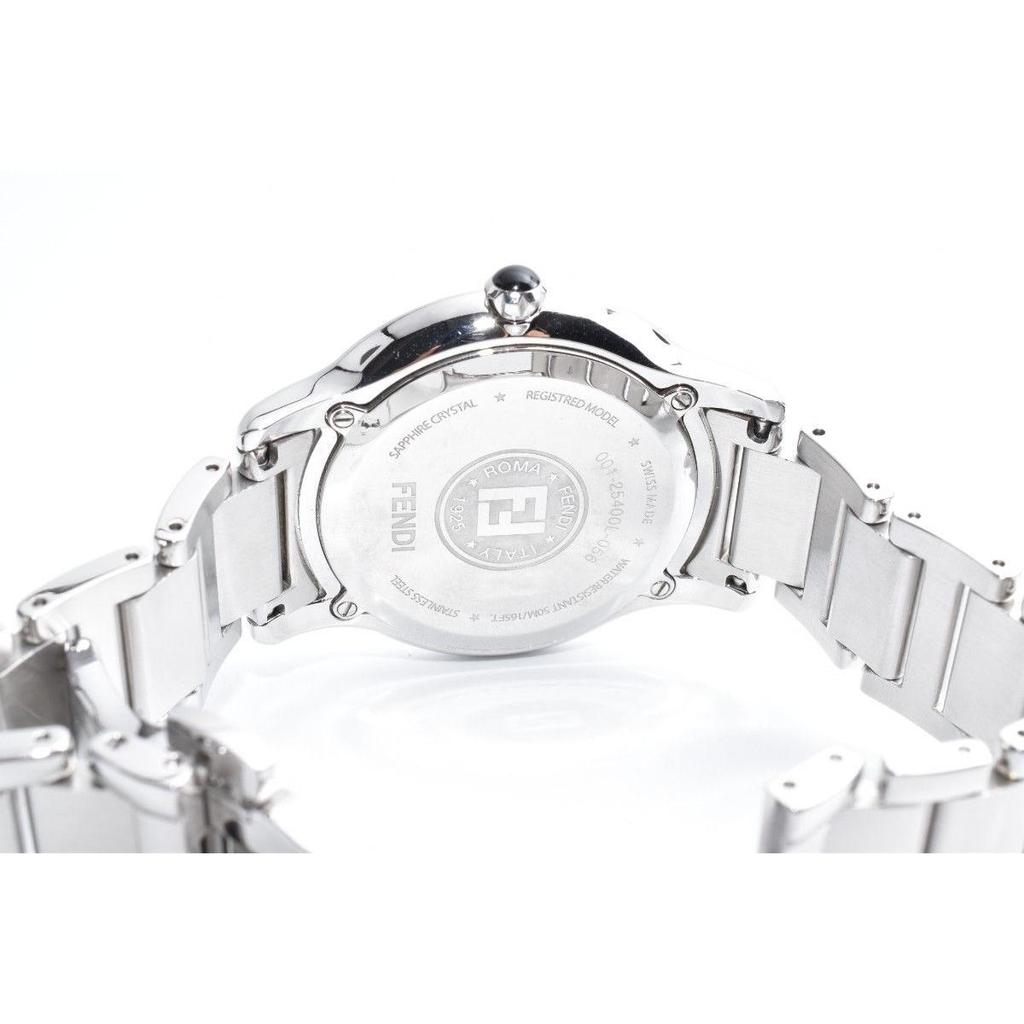 Used [Battery replaced] FENDI 25400L White Silver Men's Watch