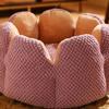 Dog Puppy Flower Bed Round Base Detachable Cushion Sofa for Small to Medium Pet Creative Pet Bed Cute Nest