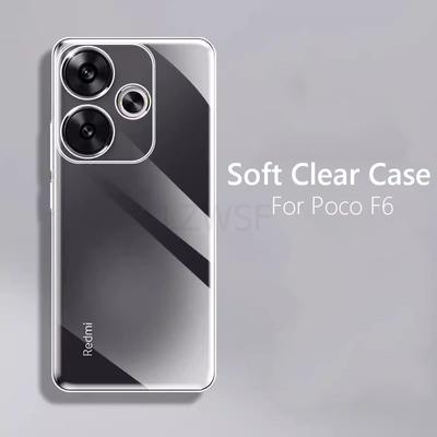 Simple Slim Soft TPU Clear Transparent Phone Case On For Xiaomi Poco F6 Pro PocoF6 Pro Cover Fundas Capa