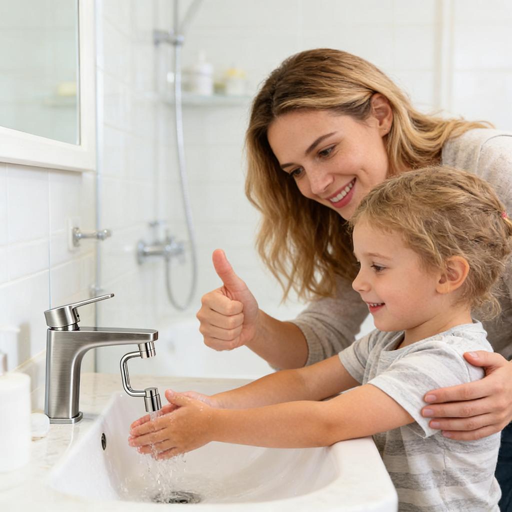 Rotatable Faucet Aerator, 1080° Swivel U Shaped Faucet Extender, Universal Sink Faucet With 2 Spray Modes For Bathroom Sink And Kitchen