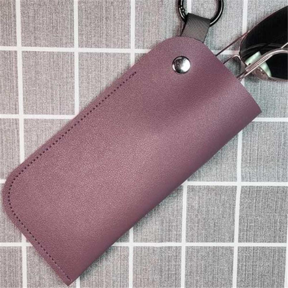 with Keyring Sunglasses Pouch PU Leather Hanging Sunglasses Eyewear Accessories