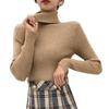 Soft Knitted Turtleneck Sweater Women Long Sleeve Pullover Tops