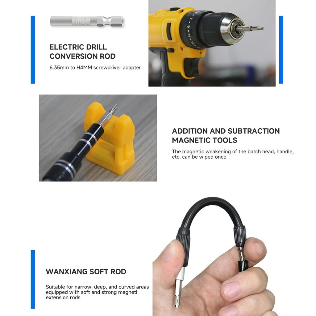 NEU Präzisionsschraubendreher 115-in-1 Set multifunktionales professionelles Reparaturwerkzeug mit 98 magnetischen Bits geeignet für verschiedene Reparaturen