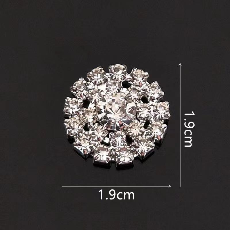 10PCS Handmade Vintage Metal Decorative Buttons Crystal Pearl Flower Center Alloy Flatback Rhinestone Buttons Craft Supplies
