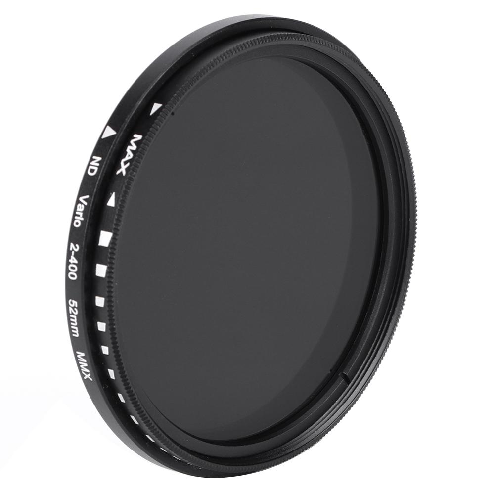Junestar 52MM Neutral Density Lens ND Filter ND2‑ND400 Adjustable for SLR Mirrorless Camera Lens