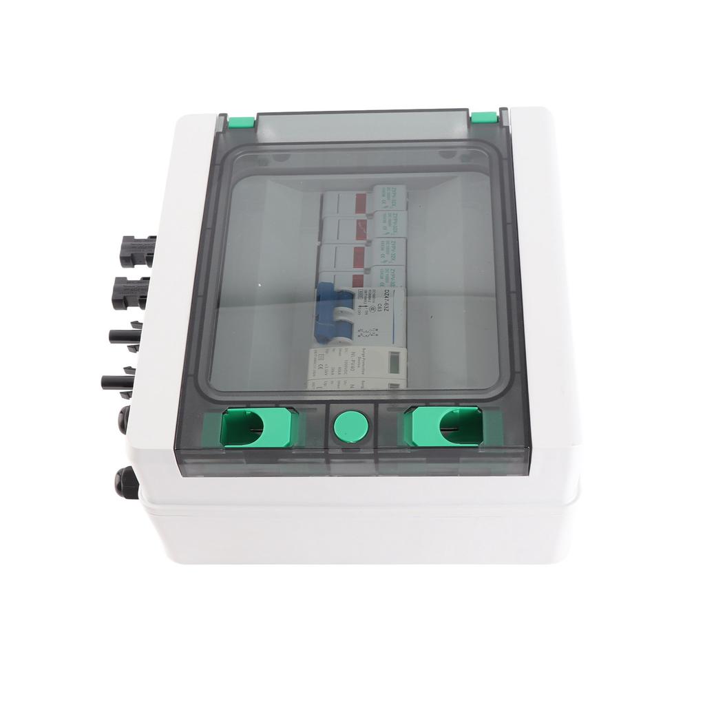 Κουτί Συνένωσης Φωτοβολταϊκών 2 Σειρών Πλαστικό 15A Ασφάλεια Προστασία από Κεραυνούς Ασφαλειοδιακόπτης 2 Εισόδων 1 Έξοδος DC1000V IP65 Αδιάβροχο