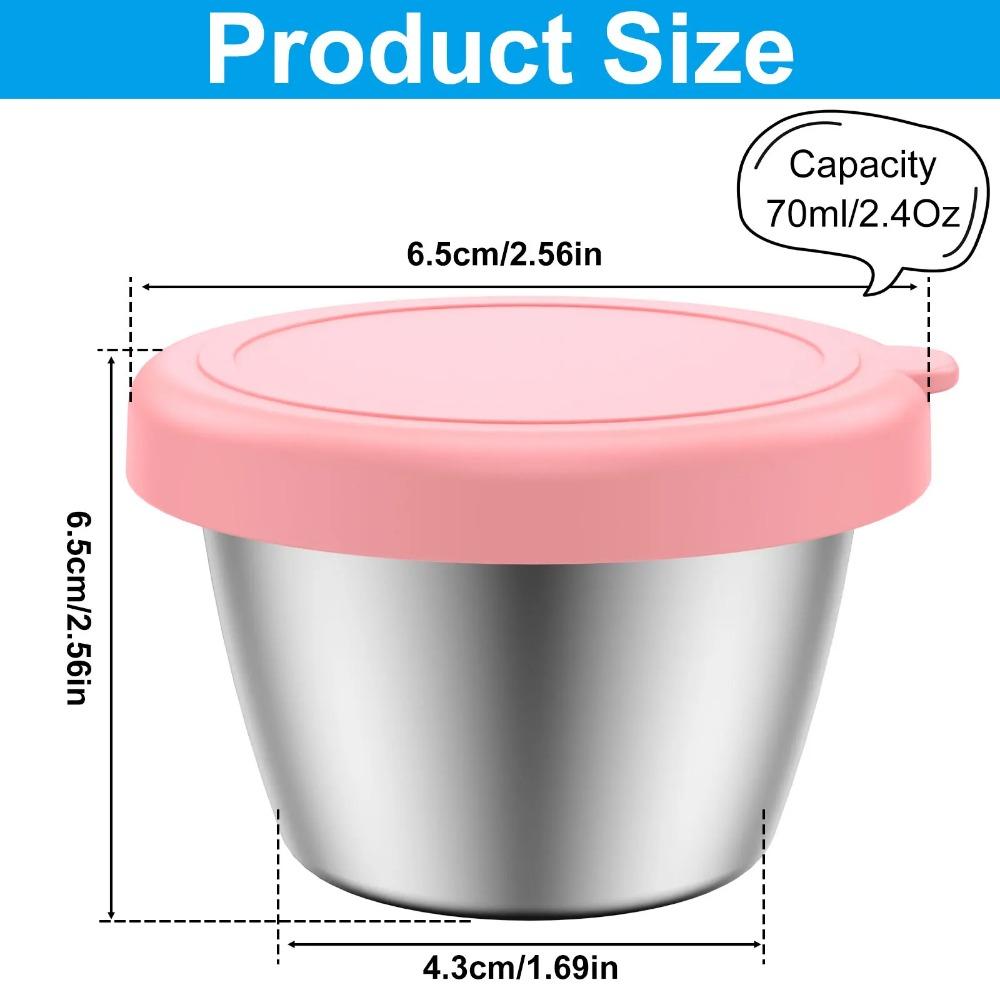 Stainless Steel Jars For Spices Seasoning Jar Sauce Containers With Lids Salad Dressing Container For Lunch Small Condiment Bowl
