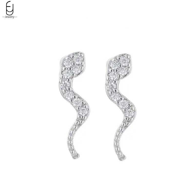 925 Silver Needle Vintage Snake Earrings Women Gold Round Ear Clips Punk Style Fashion Hoop Earrings Women Jewelry