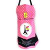 Les Trésors De Lily [M1330] - Designer Apron 'Macarons De Paris' Black Pink - 76x68 Cm