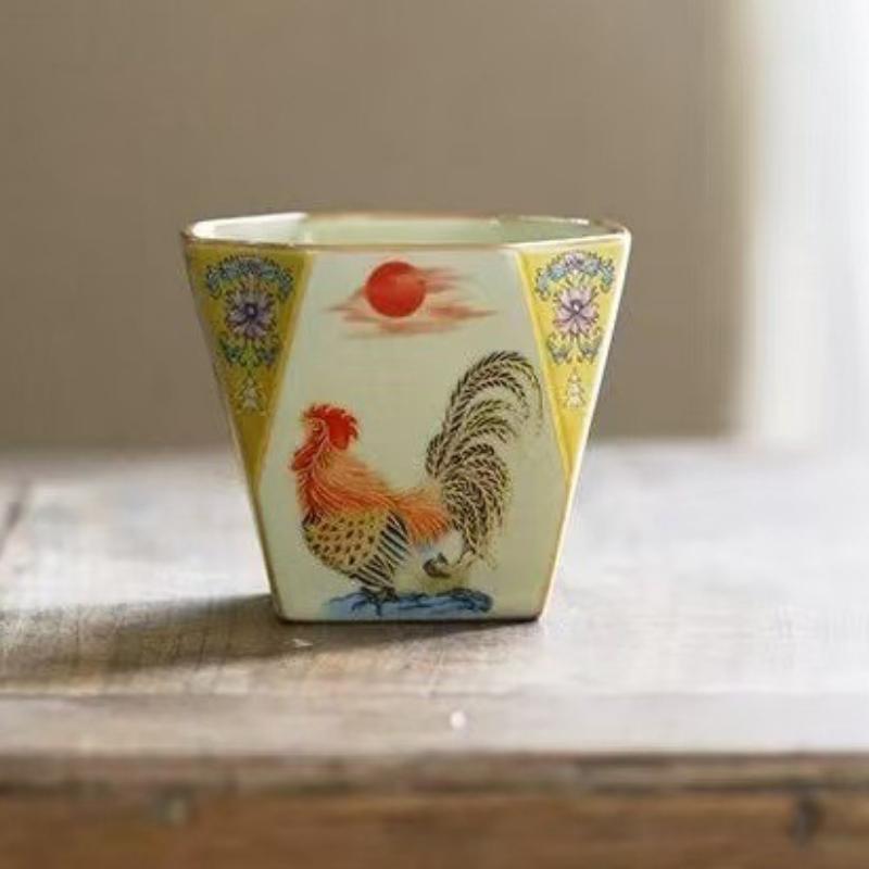 

Ручная печь чайная чашка скрученная ветка лотос благоприятный восемь квадратная чашка ретро большой петух чайная чашка чашка мастера одиночная чашка керамическая чашка 200ml