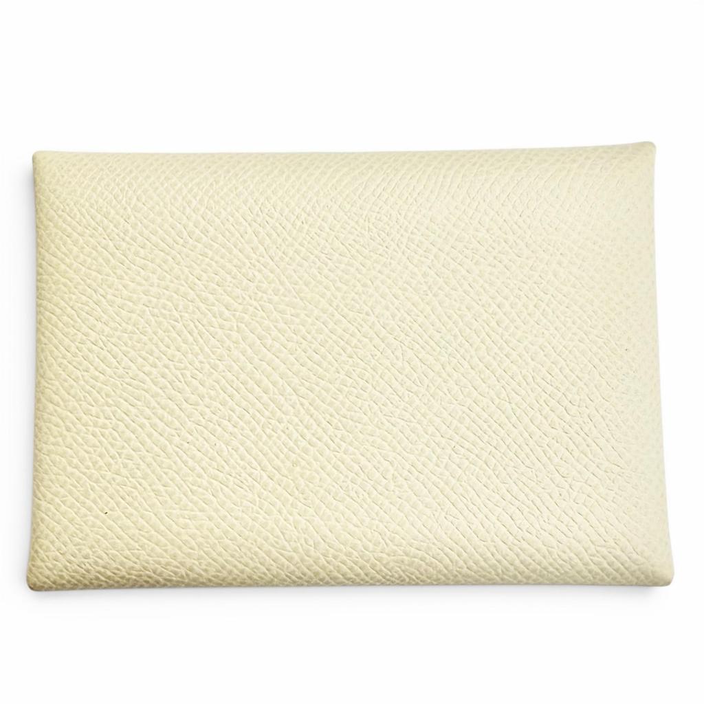Great HERMES Coin Case Calvi Duo Compact Wallet Epsom Leather Women Used