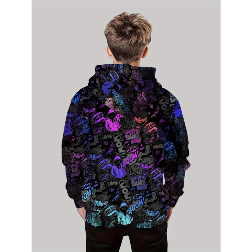 New Kids' 3D Print Hooded Sweatshirts for Boys and Girls - Autumn/Winter Casual Fashion Pullover Hoodies