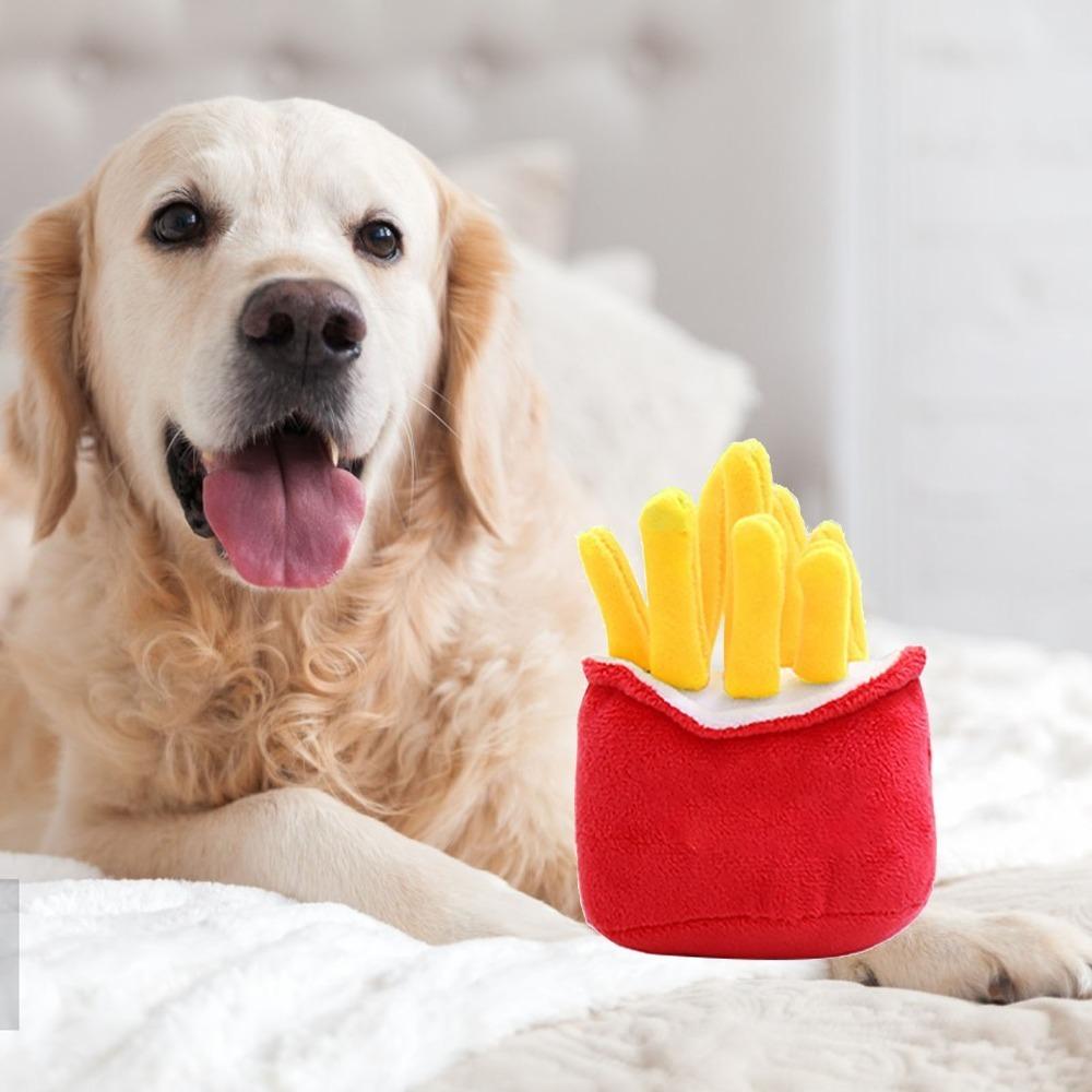Cute Plush Dog Toy Soft Plush Dog Chew Toy Fast Food Dog Toy Dog Boredom Relief