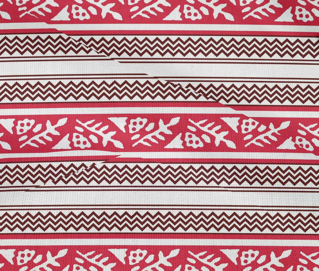oneOone Cotton Flex Crimson Red Fabric Ethnic Block Sewing Fabric By The Yard Printed Diy Clothing Sewing Supplies 40 Inch